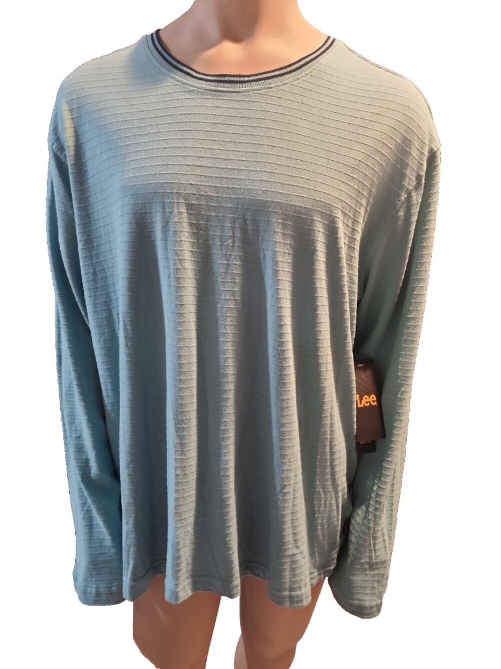 LEE size XXL Mens Long Sleeve cotton tee Shirt super soft natural stretch blue T
